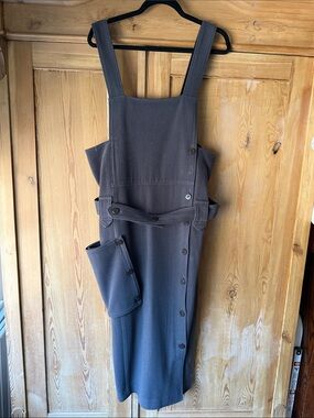 Hiroko Koshino Dark Gray Button-Front Pinafore/Jumper